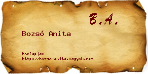 Bozsó Anita névjegykártya