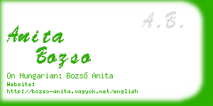 anita bozso business card